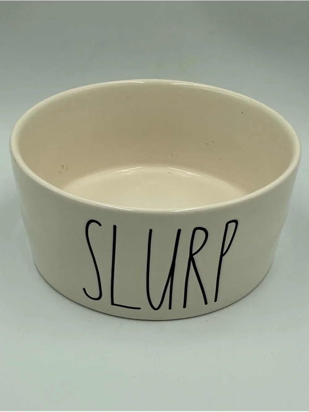 RAE DUNN “SLURP”Artisan Collection By Magenta Ceramic Pet Bowl with Black Logo